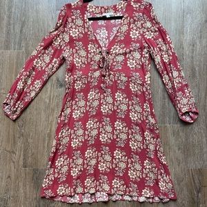 American Eagle Floral Red Dress